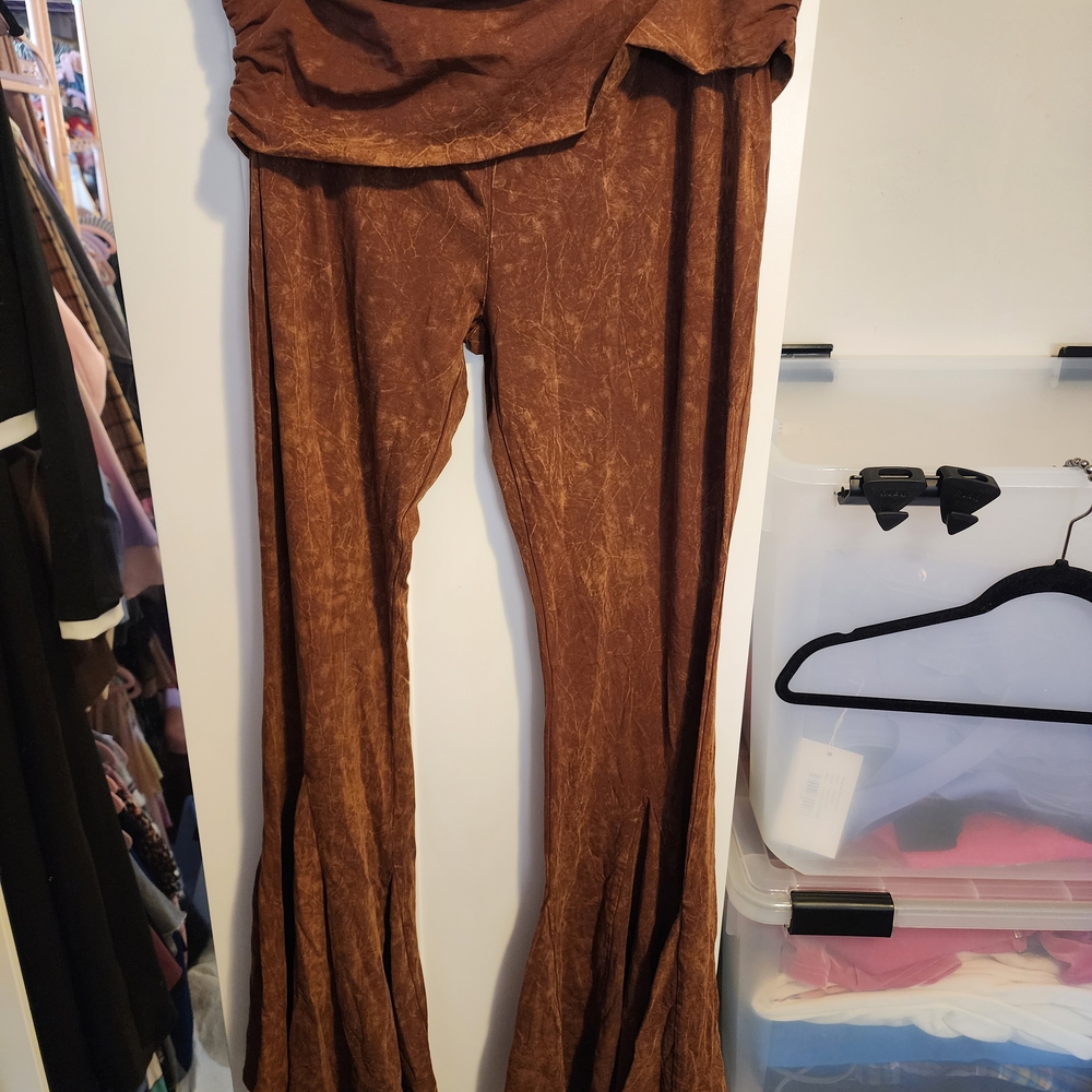 Current Mood Rust Brown Flared Pants - image 1